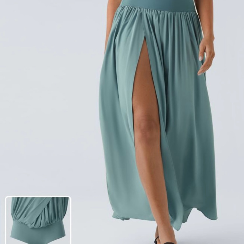 Halara Breezeful High Waisted Split 2-in-1 Flowy Quick Dry Maxi Casual Skirt